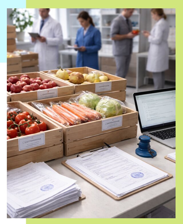 Сертификация овощей и фруктов в Лянторе от 8701 р. | Алешин-Лнт