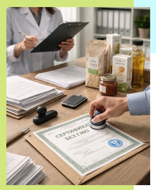 Получение сертификата Без ГМО для продукции в Лянторе